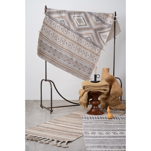 Ковер из хлопка, шерсти и джута с геометрическим орнаментом из коллекции ethnic, 120х180 см фото 2