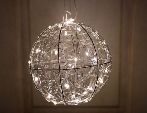 Светящийся шар "Волшебная сеточка", 30 тёплых белых LED-огней, 20 см, батарейки, таймер, Kaemingk фото 3