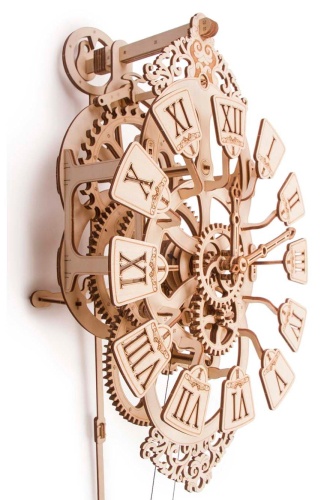 Механическая сборная модель Wood Trick Настенные часы с маятником фото 6