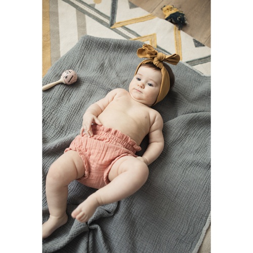 Шорты для новорожденных из хлопкового муслина цвета пыльной розы из коллекции essential фото 2