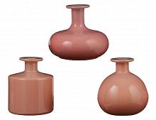 Декоративная стеклянная вазочка "Алхимия", розовая, прозрачная, 12х14 см, разные модели, Edelman