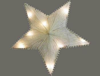 Подвесное светящееся украшение "Звезда - мерцающие нити", 10 тёплых белых LED-огней, 30 см, батарейки, Peha Magic