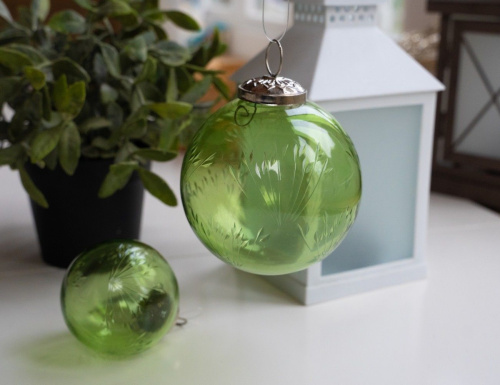 Ёлочный шар "Хвойный лёд", прозрачное стекло, SHISHI