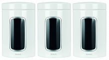 Набор контейнеров из трех штук с общим объемом 1,4 литра Brabantia из нержавеющей стали, в цветах: серый, бежевый, белый