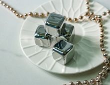 Кубики для охлаждения напитков ГЛЯСОНС, металл, 2.5х2.5 см, 4 шт., Koopman International