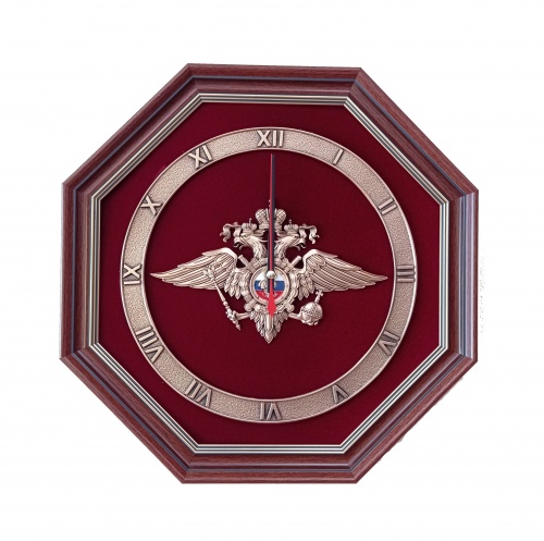 Часы в пластиковой раме Эмблема Министерства внутренних дел РФ, ЧП-14