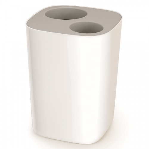 Контейнер мусорный Split™ для ванной комнаты, бело-серый