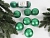 Набор однотонных пластиковых шаров, глиттер, зеленые, 60 мм, упаковка 10 шт., Winter Decoration