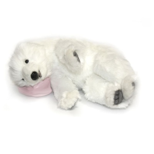 Мягкая игрушка белый медвежонок спящий, 30 см, HANSA фото 2