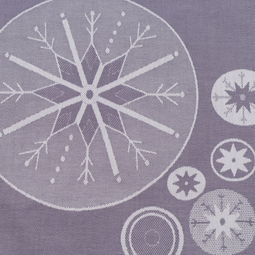 Салфетка из хлопка фиолетово-серого цвета с рисунком Ледяные узоры, new year essential, 53х53см фото 4