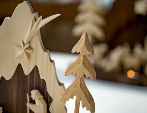 Подсвечник "Рождественская ночь", малый, светлое дерево, 26Х9Х23 см, Sigro фото 3