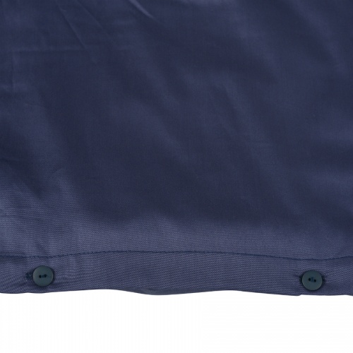 Комплект постельного белья полутораспальный из сатина темно-синего цвета из коллекции essential фото 2