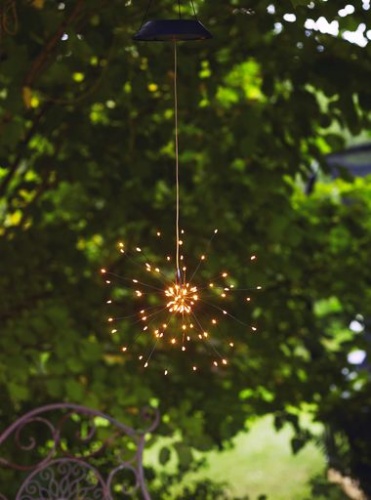 Садовый светильник подвесной SOLAR FIREWORK ("Фейерверк"), 60 тёплых белых микро LED-огней, солнечная батарея, STAR trading фото 3