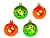 Набор стеклянных шаров ЛУГОВОЙ, зелёный с оранжевым, 4х62 мм, Елочка