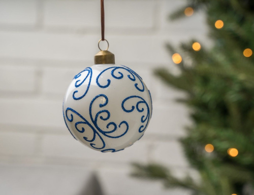 Набор стеклянных шаров ЛАЗУРНЫЕ ФАНТАЗИИ, 8 см, 12 шт., Winter Deco фото 7