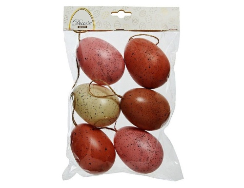 Декоративные пасхальные яйца УЮТНАЯ КРАПИНКА, розово-кремовая гамма, 9 см (упаковка 6 шт.), Kaemingk фото 3