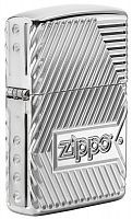 Зажигалка Zippo Armor с покрытием High Polish Chrome, латунь/сталь, серебристая, 36x12x56 мм, 29672