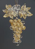 Украшение "Гроздь винограда", акрил, прозрачно-золотая, 11 см, Nord Traid Co