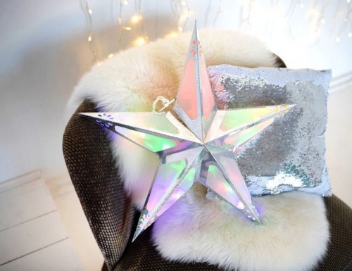 Подвесное украшение "Звезда радости", 20 RGB LED-огней, 50 см, батарейки, MOROZCO фото 2