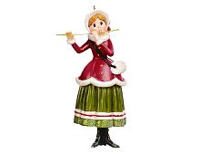 Ёлочная игрушка в викторианском стиле "Леди с флейтой", полистоун, 11 см, Goodwill