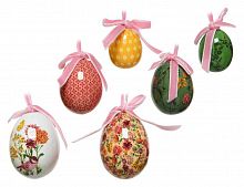 Набор пасхальных украшений "Цветочная радость" (яйца на подвесках), фомиаран, 4-6 см (12 шт.), Kaemingk