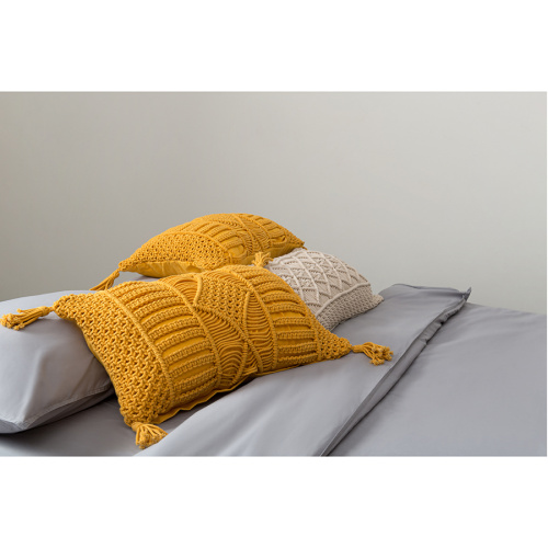 Чехол на подушку макраме светло-бежевого цвета из коллекции ethnic, 35х60 см фото 14