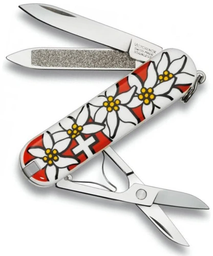 Нож-брелок Victorinox Classic SD, 58 мм, 7 функций, "Edelweiss"