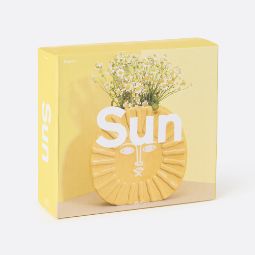 Ваза для цветов sun, 18 см, желтая фото 3