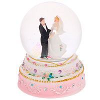 Фигурка декоративная в стеклянном шаре "Жених и невеста"( с подсветкой) , Н12,5 см 632606