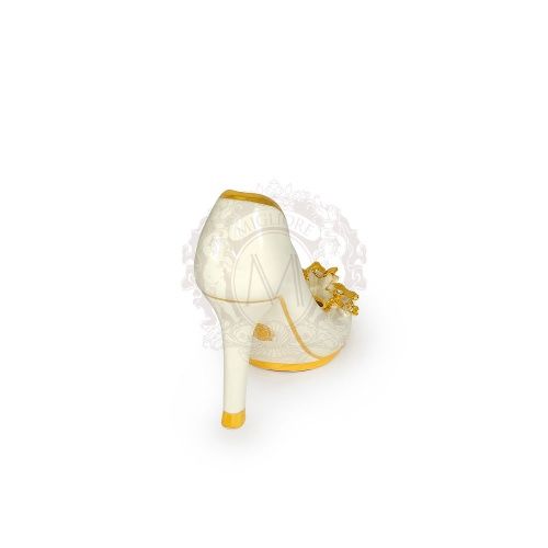 EMOZIONI Сувенир туфелька 19х7,5хН17 см, керамика, цвет белый, декор золото, swarovski фото 2