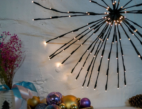 Светодиодное украшение ЁЖ - DANCING LIGHTS, 150 тёплых белых/разноцветных LED-огней, 70 см, таймер, ПДУ, уличное, Kaemingk фото 6