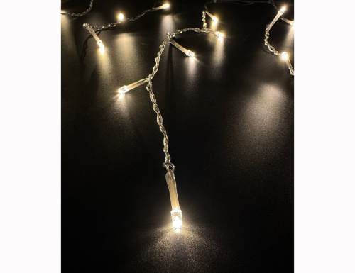 Светодиодная гирлянда длинная БАХРОМА ICICLE, 1000 тёплых белых LED-огней, 25х0.5+1.5 м, коннектор, прозрачный ПВХ, уличная, SNOWHOUSE фото 6