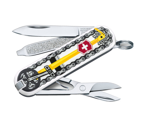 Нож-брелок Victorinox Classic LE 2020, 58 мм, 7 функций, "Bike Ride" фото 2