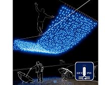 Светодиодный занавес Rich Led Cap 2*6 м, 1000 синих LED ламп, белый ПВХ, соединяемый, IP65, Rich LED