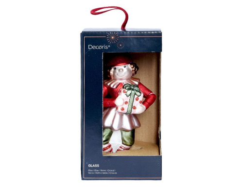 Ёлочная игрушка ПОДАРОК ОТ ЭЛЬФА, стекло, 17 см, Winter Deco фото 2