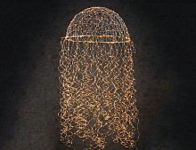 Подвесное украшение "Звёздная медуза", 750 тёплых белых LED-огней, 45х150 см, серебряная проволока, уличная, Edelman
