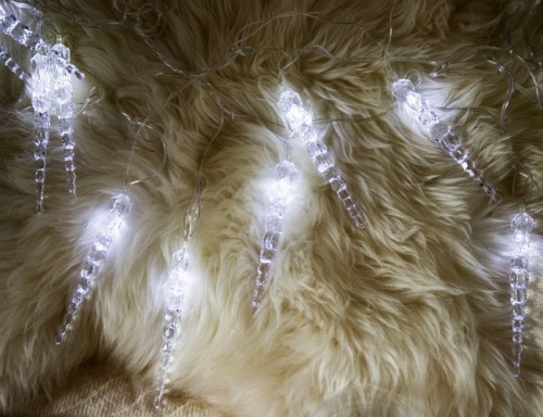 Электрогирлянда "Сосульки", 20 LED огней, 5,7+1,5 м, прозрачный провод, SNOWHOUSE фото 4