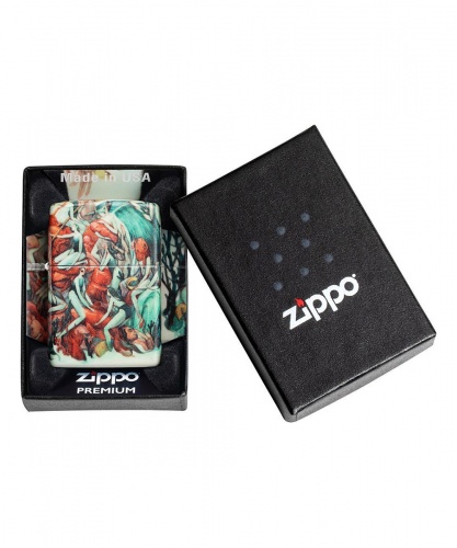 Зажигалка Zippo Classic, покрытие White Matte, латунь/сталь, разноцветная, матовая фото 2