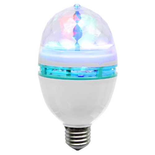 Лампа светодиодная для дома (мультиколор) Vegas Диско 3 LED, цоколь Е27, 220V 55099 фото 2