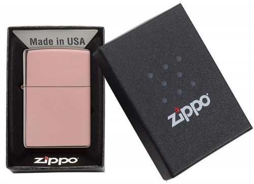 Зажигалка Zippo Classic с покрытием High Polish Rose Gold, латунь/сталь, розовое золото, глянцевая фото 5