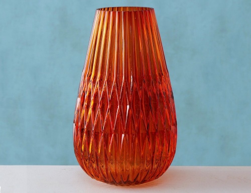 Стеклянная ваза "Ребекка", оранжевая, 27 см, Boltze фото 2