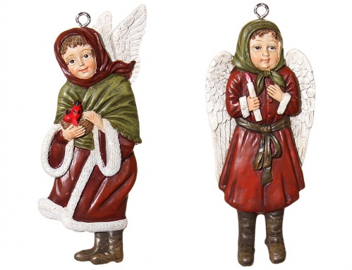 Ёлочная игрушка "Уютный зимний ангел", полистоун, 10 см, в ассортименте, SHISHI