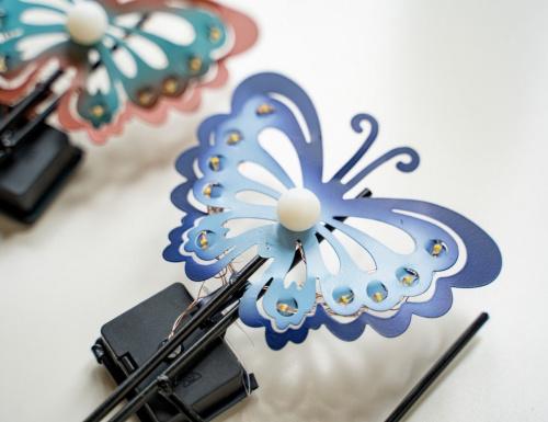 Садовый светильник Solar FAIRY BUTTERFLY на солнечной батарее, голубой, 11 тёплых белых микро LED-огней, 75 см, Kaemingk (Lumineo) фото 4