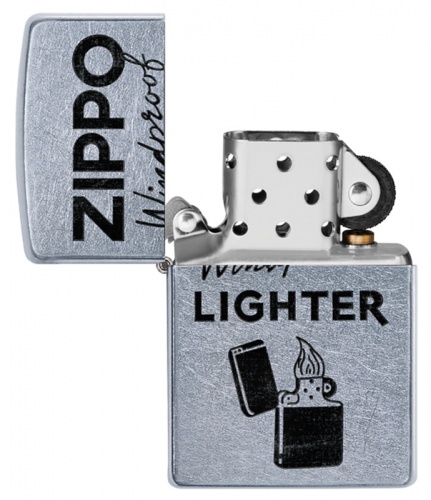 Зажигалка Zippo Windproof, покрытие Street Chrome™, латунь/сталь, серебристая, 38x13x57 мм фото 4
