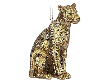 Ёлочная игрушка "Золотой леопард", полистоун, 5.5х3х7 см, Edelman