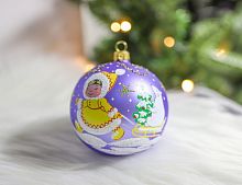 Ёлочный шар САХАЯ, 75 мм, лиловый, Елочка