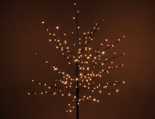 Светящееся дерево "Обитель светлячков", 200 тёплых белых LED-огней, 150 см, таймер, уличное, Koopman International фото 2