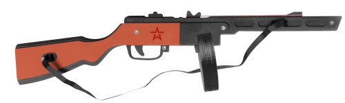 Резинкострел из дерева Армия России ППШ (окрашенный) фото 6