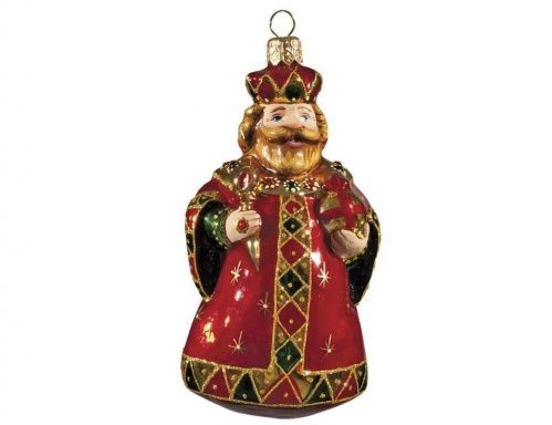 Ёлочная игрушка "Царь", коллекция 'Формовые игрушки', стекло, 13 см, Ариель