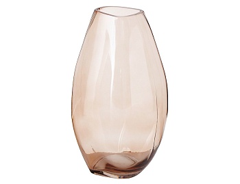 Стеклянная ваза "Адиан", прозрачная светло-коричневая, 32 см, Boltze